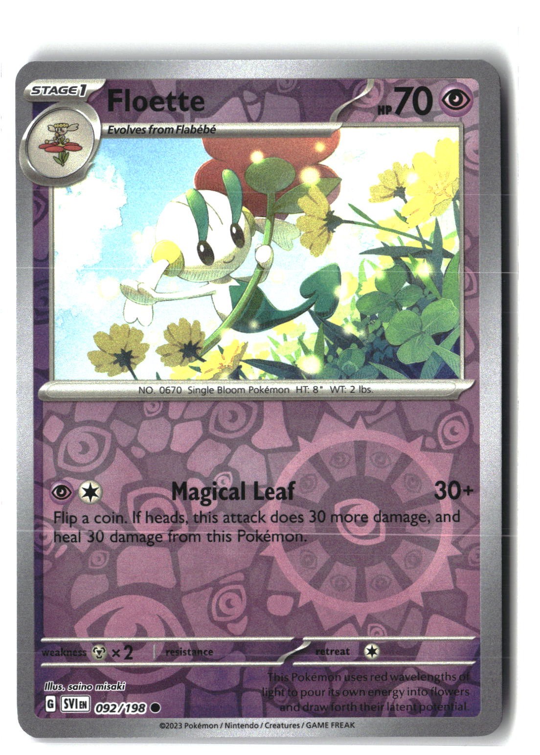Floette Reverse Holofoil NM (Scarlet & Violet Base Set 092/198)