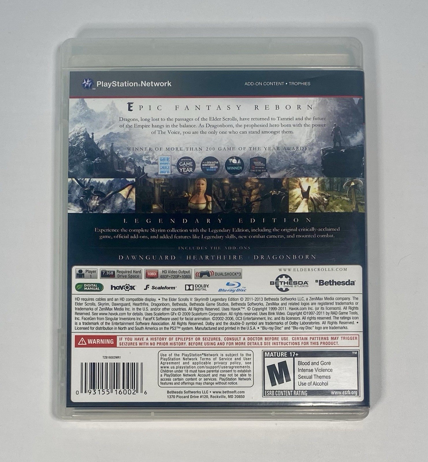 The Elder Scrolls V: Skyrim Legendary Edition (Sony PlayStation 3, 2013) PS3 CIB