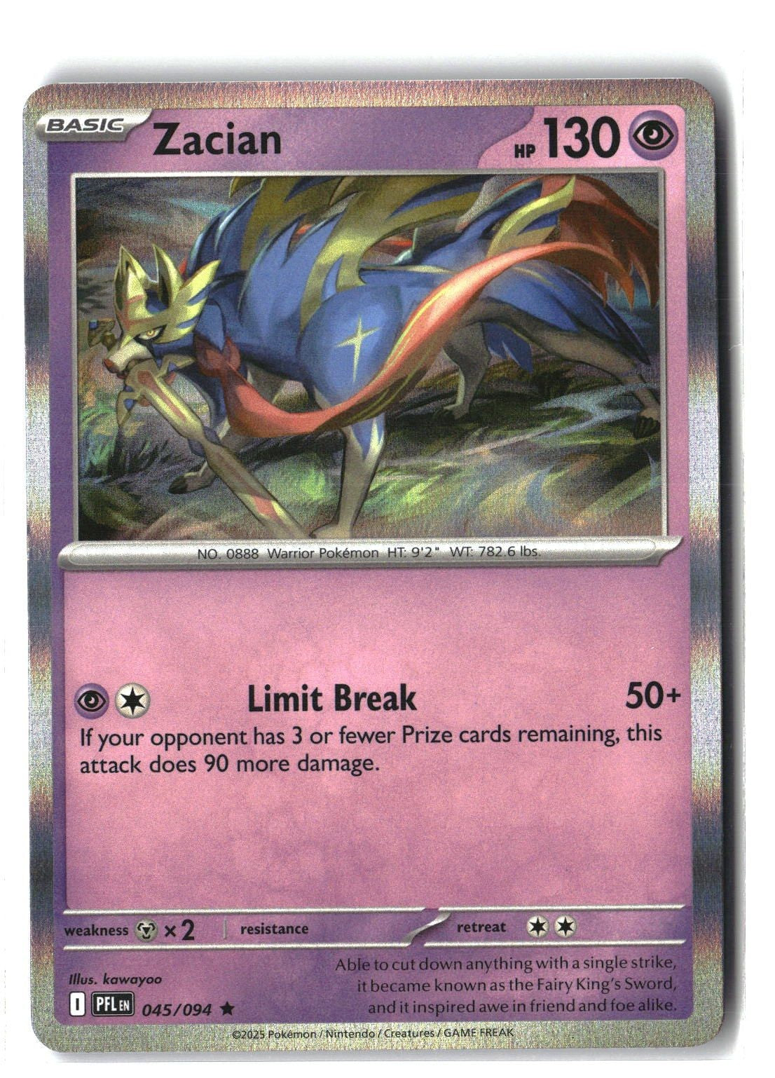 Zacian Holofoil NM (Phantasmal Flames 045/094)