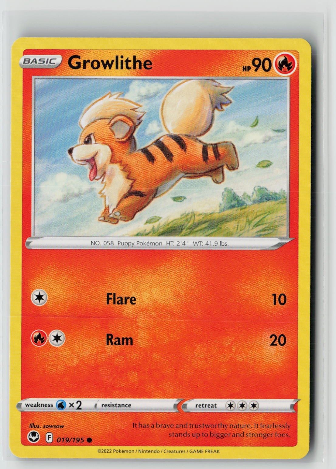 Growlithe (SWSH12: Silver Tempest 019/195) NM
