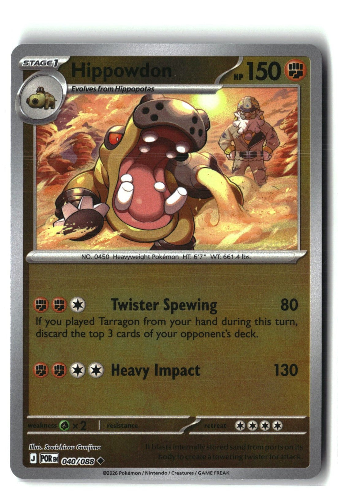 Hippowdon Reverse Holofoil NM (Perfect Order 040/088)