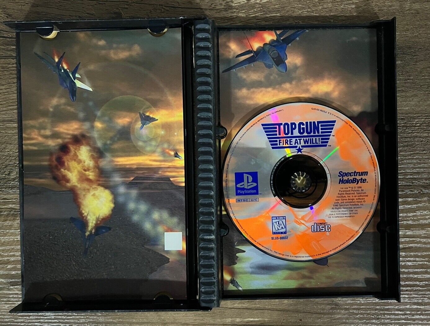 Top Gun: Fire at Will! (PlayStation 1) LONG CASE No Manual Tested And Works!