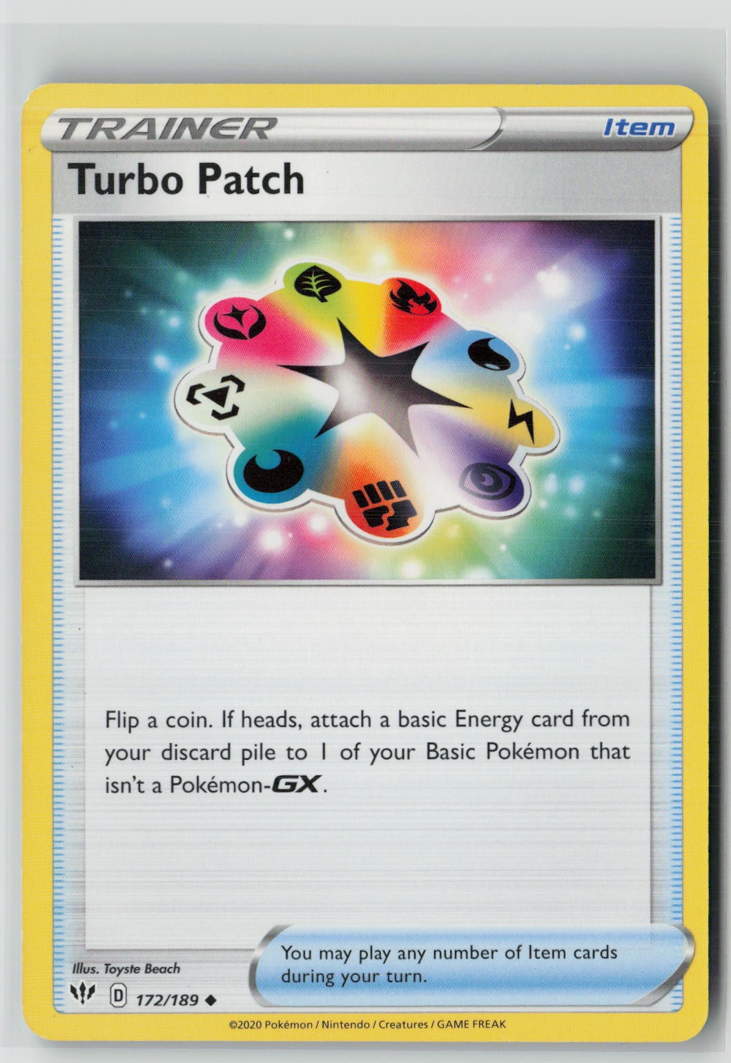 Turbo Patch (SWSH03: Darkness Ablaze 172/189) NM