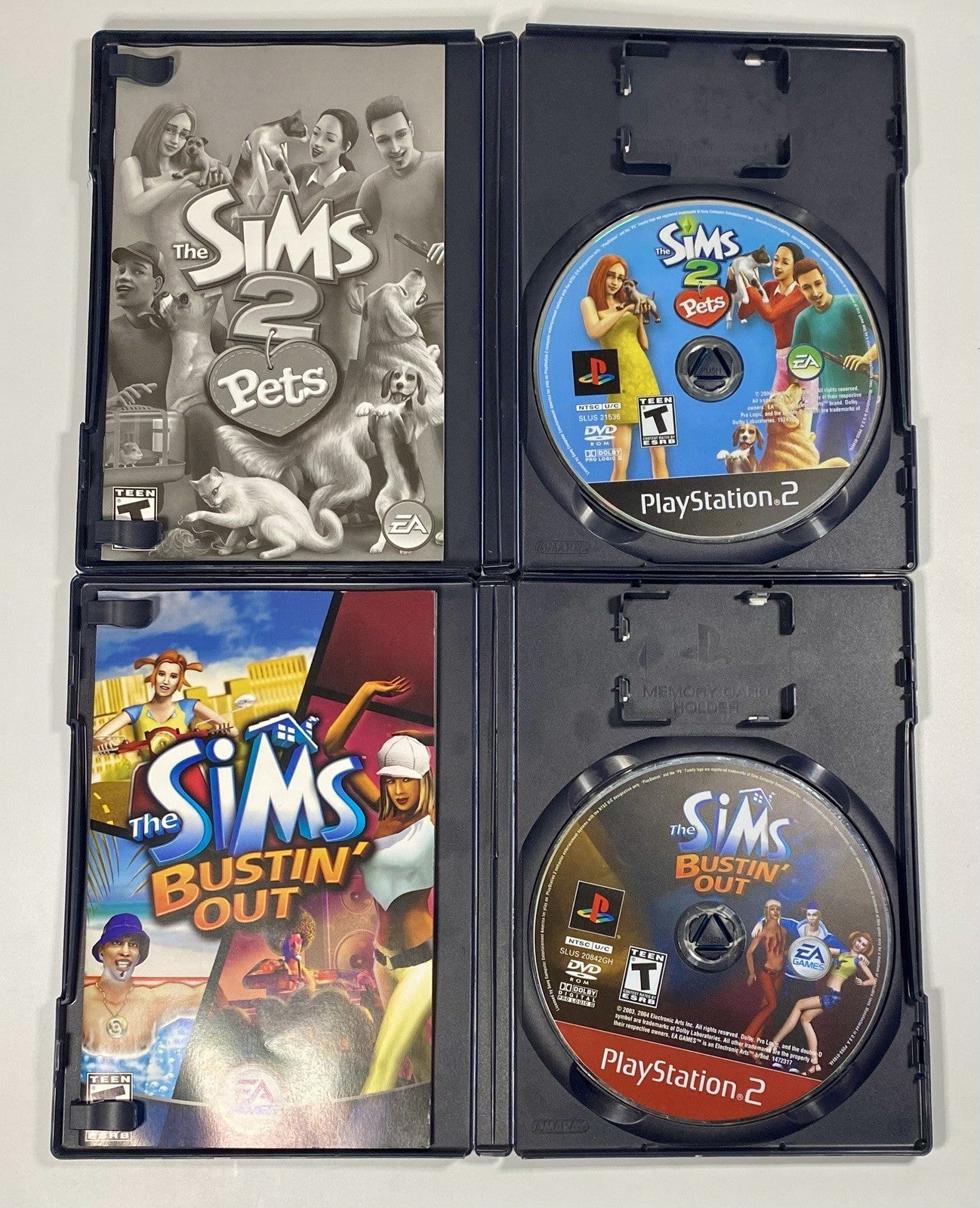 The Sims Bundle: Busting’ Out & Sims 2 Pets (Sony Playstation 2) Both CIB & Work