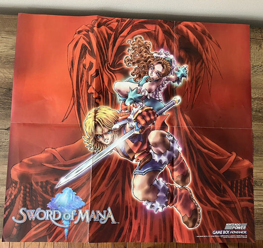 SWORD OF MANA POSTER - Nintendo Game Boy Advance GBA, Nintendo Power 2003