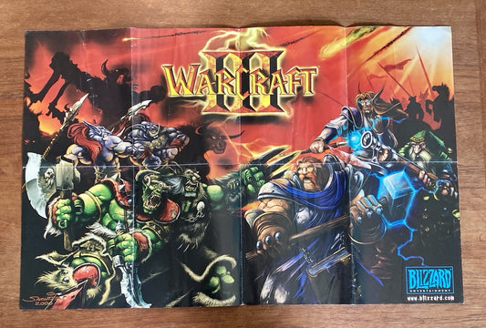 Vintage Blizzard Entertainment Warcraft III Product Catalog 2000 28×18 Poster