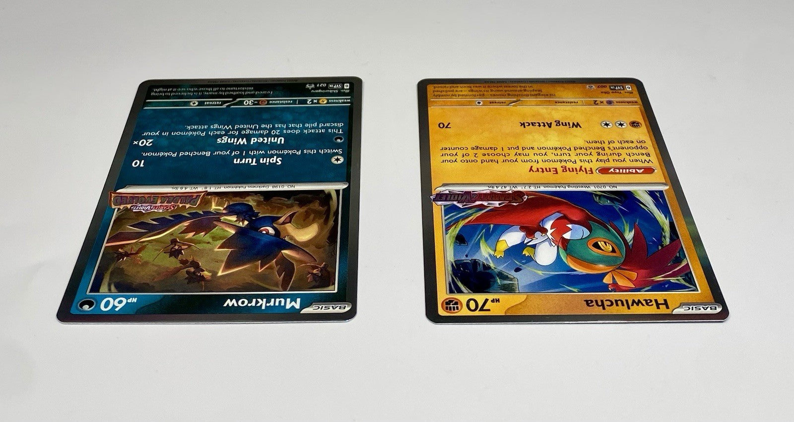 Pokémon Black Star Scarlet Violet & Paldea Evolved Promos Hawlucha 7 Murkrow 21