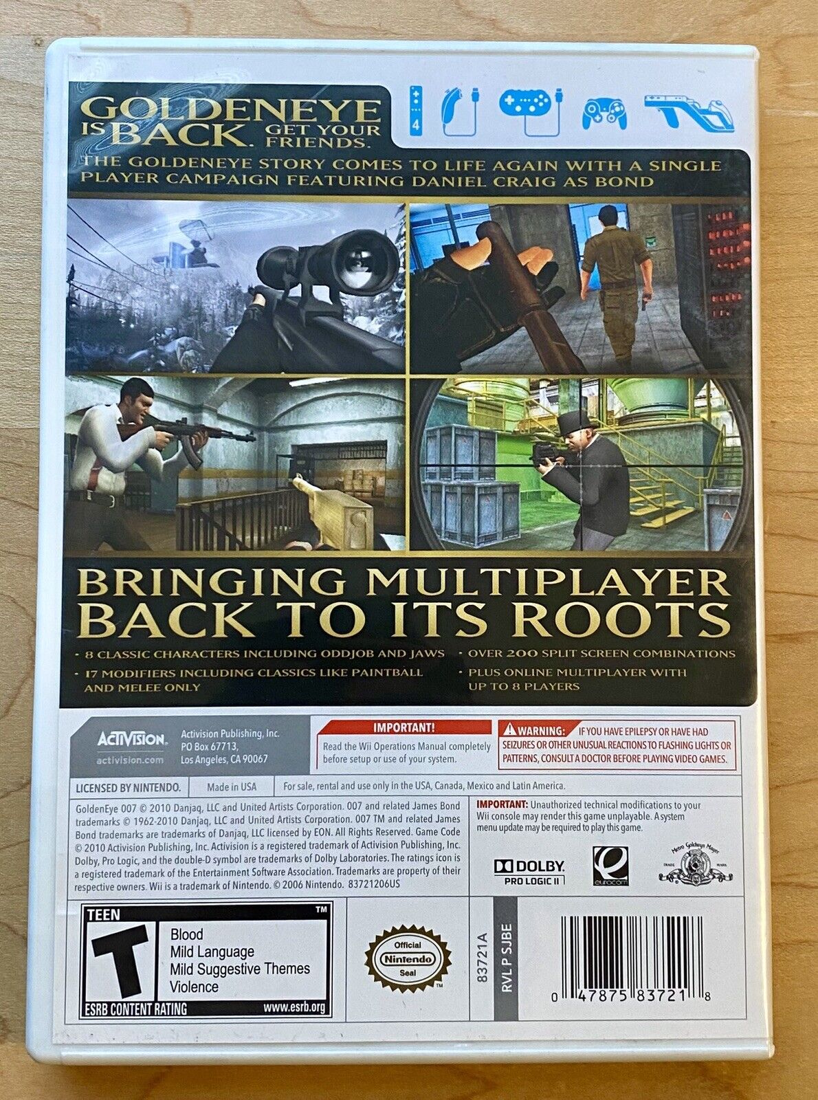 GoldenEye 007 (Nintendo Wii, 2010) CIB W/ Manual, Authentic, Tested & Working