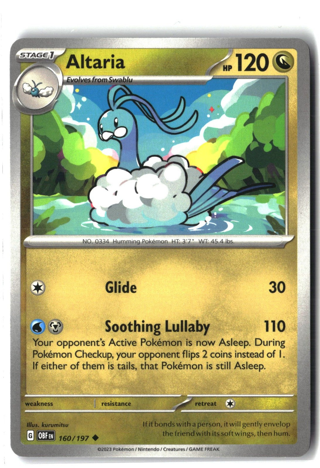 Altaria (Obsidian Flames 160/197) NM