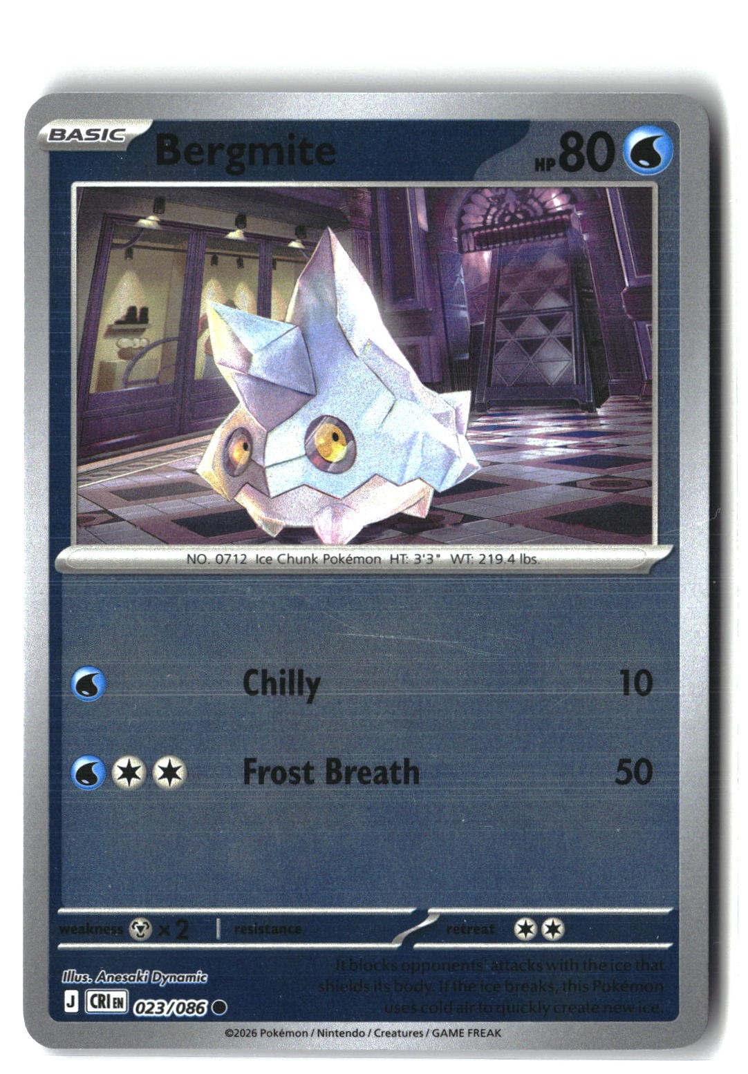 Bergmite Reverse Holofoil NM (Chaos Rising 023/086)