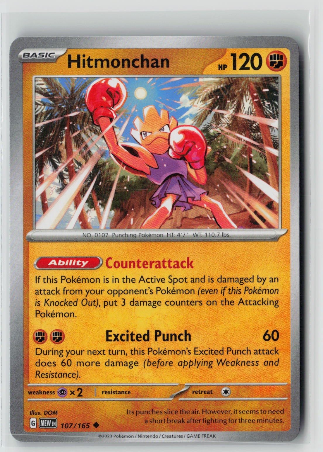 Hitmonchan (SV: Scarlet & Violet 151 107/165) NM