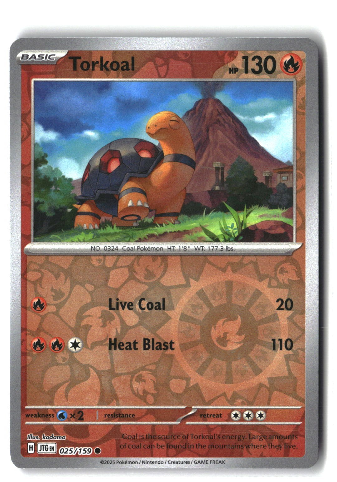 Torkoal Reverse Holofoil NM (Journey Together 025/159)