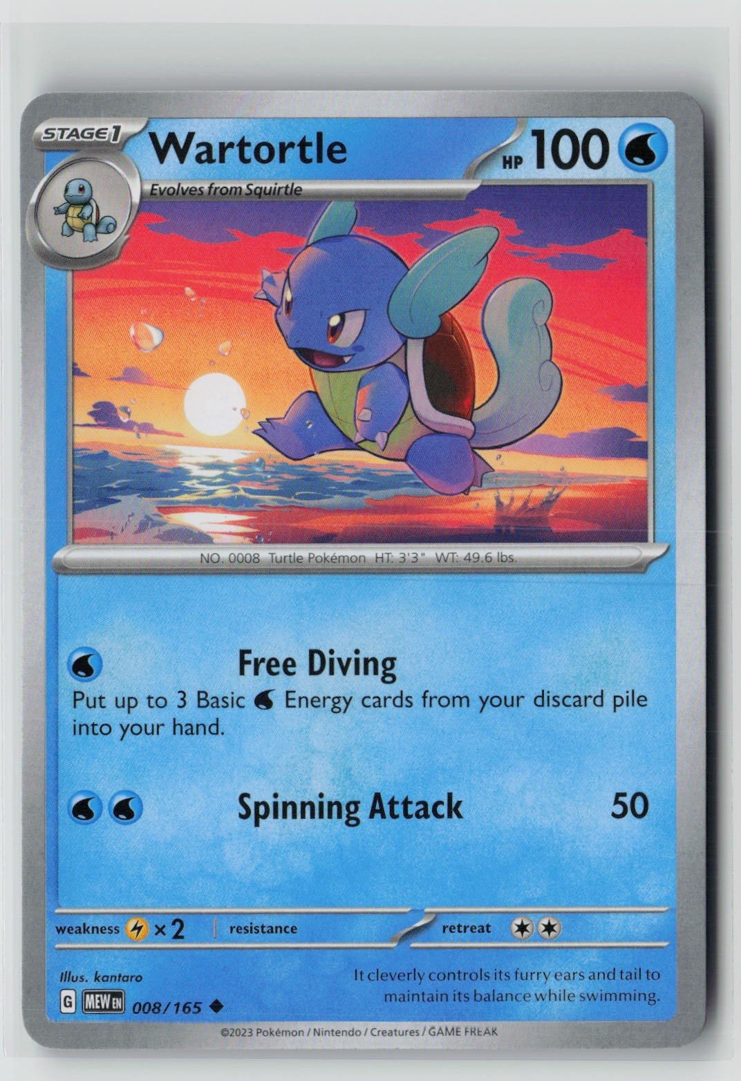 Wartortle (SV: Scarlet & Violet 151 008/165) NM