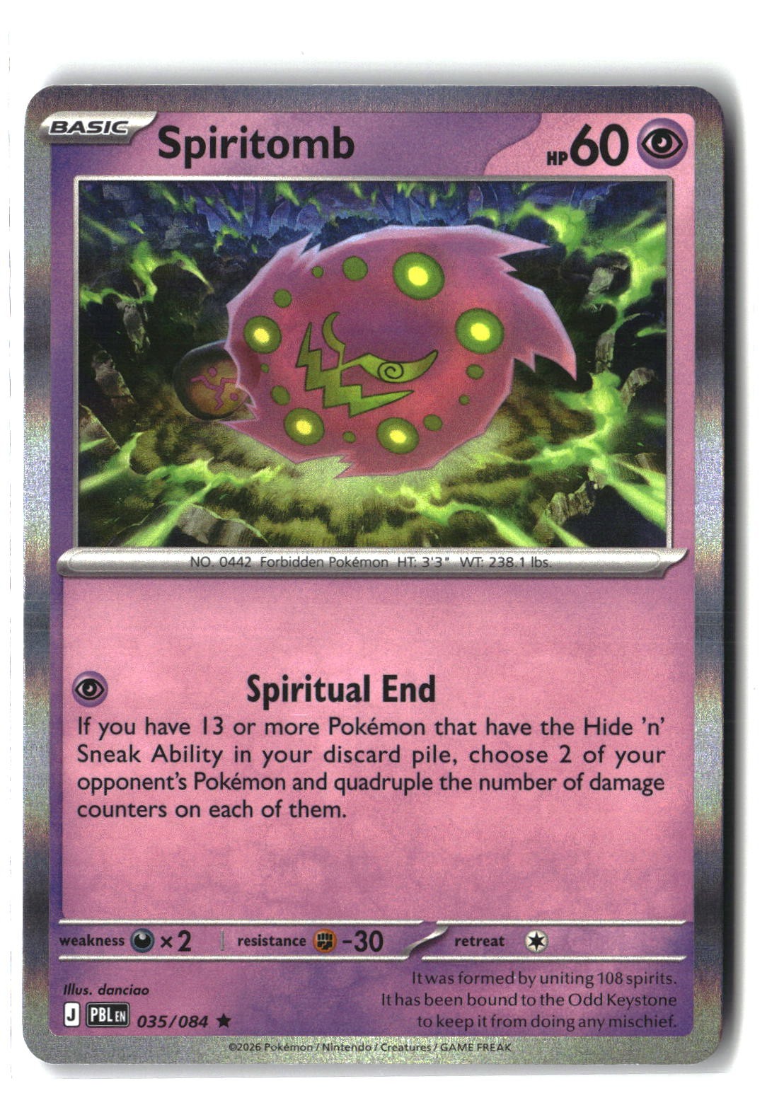 Spiritomb Holofoil NM (Pitch Black 035/084)