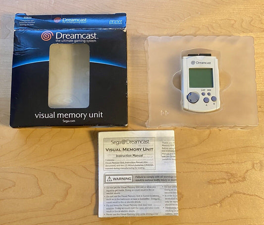 DVMU White Visual Memory Unit (Sega Dreamcast) w/ Box, Opened