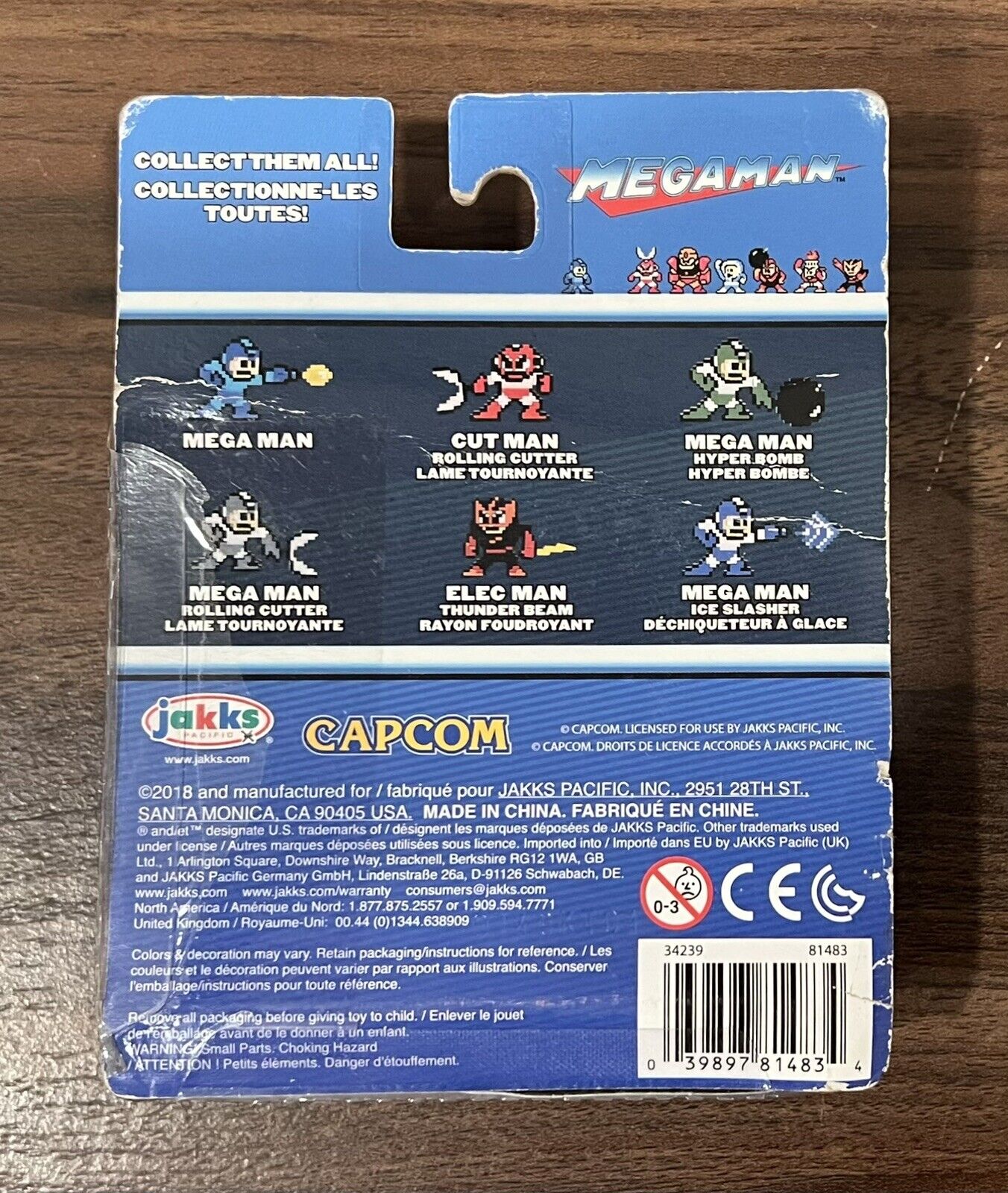 2018 Mega Man Rolling Cutter 8-Bit Figure 30th Anniversary Capcom Jakks NIP (M6)