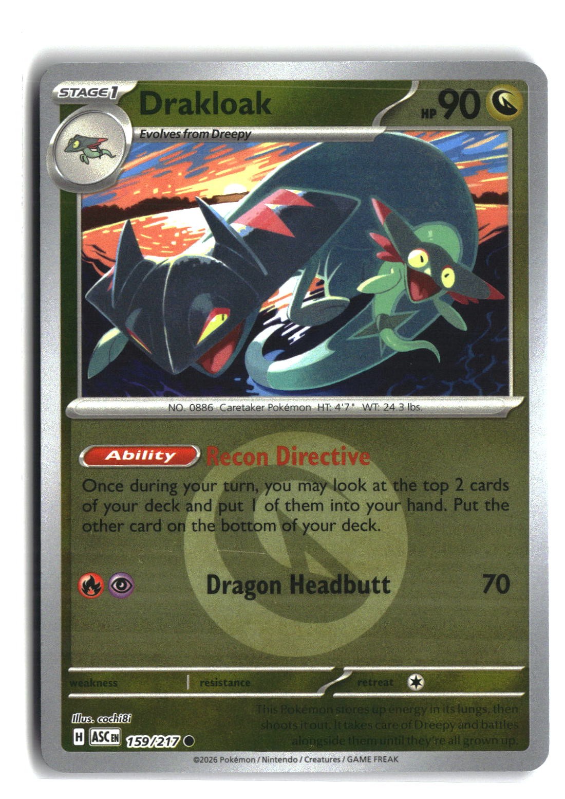 Drakloak (Energy Symbol Pattern) Reverse Holofoil NM (ME: Ascended H... 159/217)