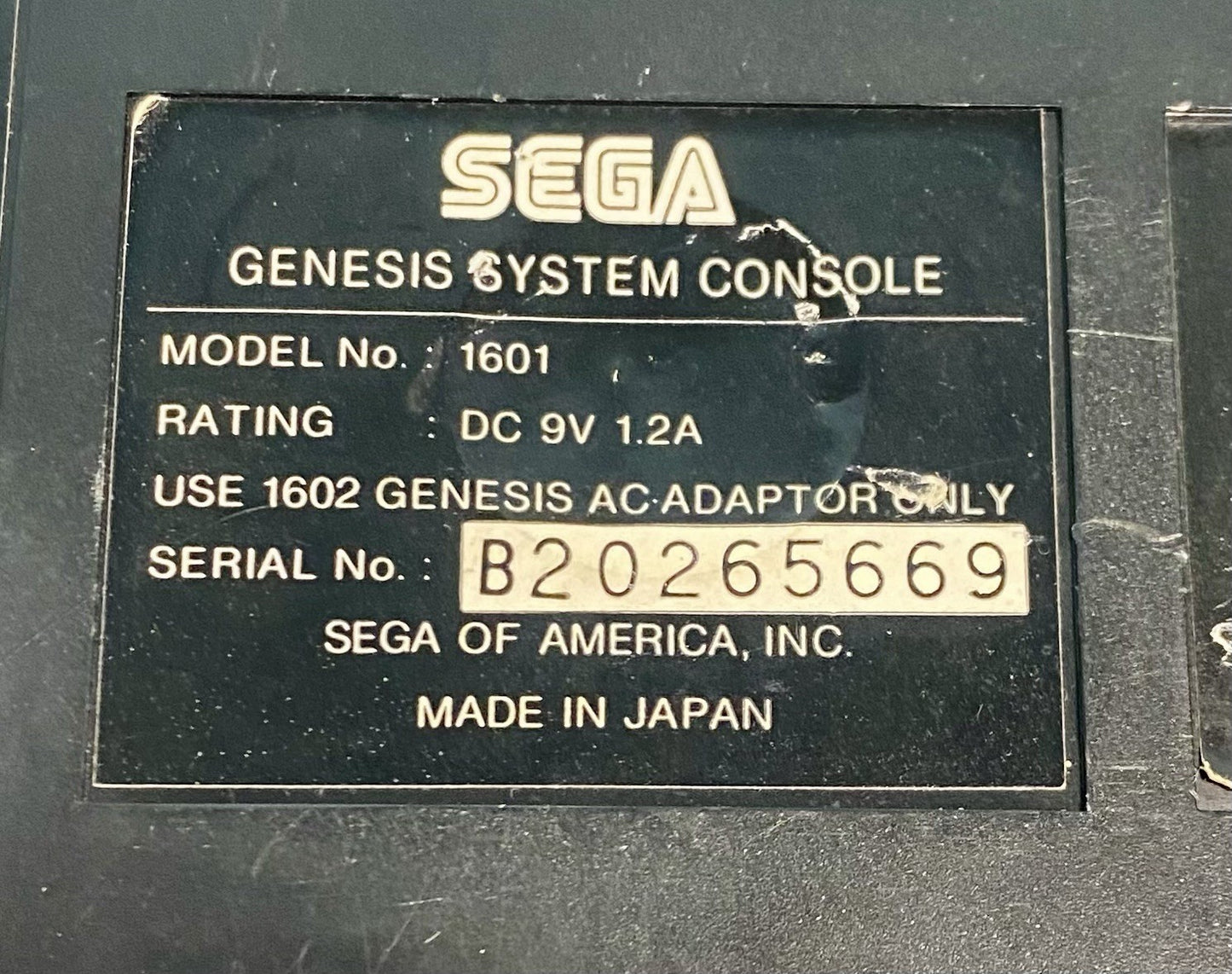 Sega Genesis Console Model 1 HD Graphics 1601 High Definition W/ Cords, Tested