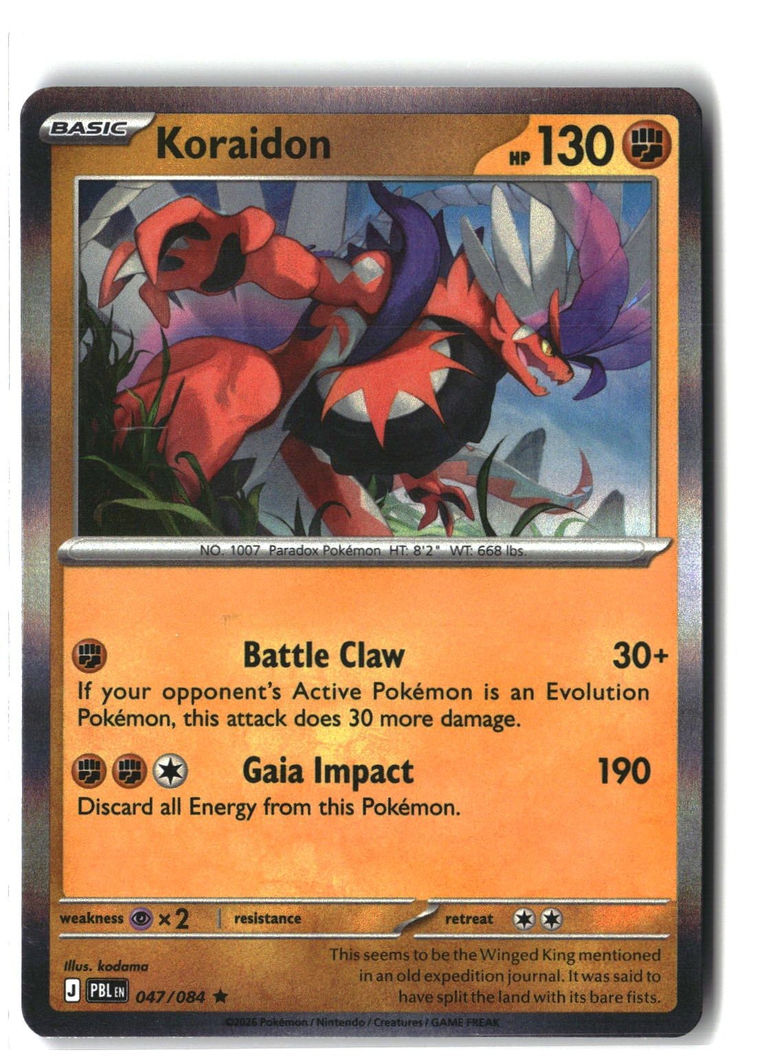 Koraidon Holofoil NM (Pitch Black 047/084)