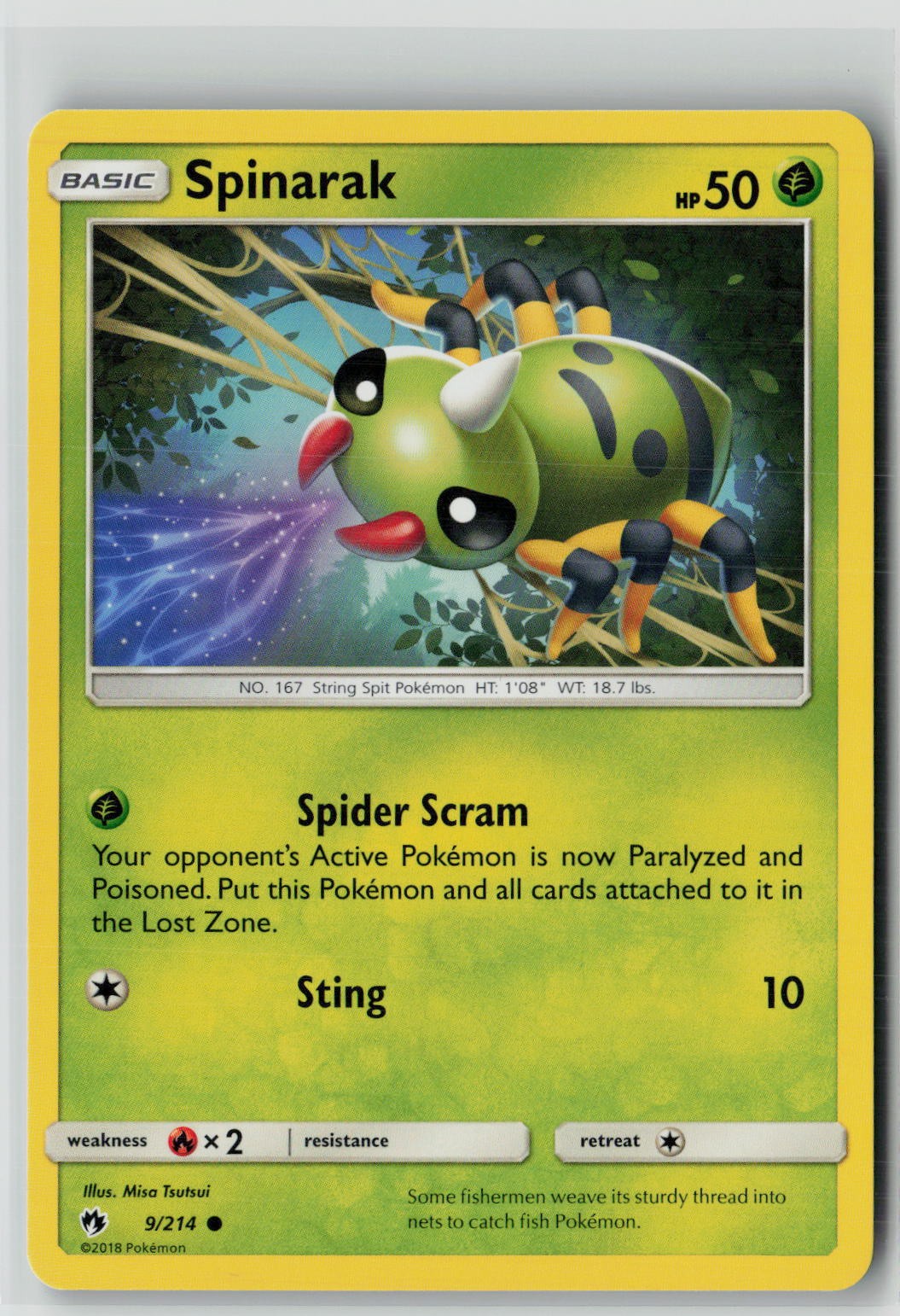 Spinarak (SM - Lost Thunder 9/214) NM