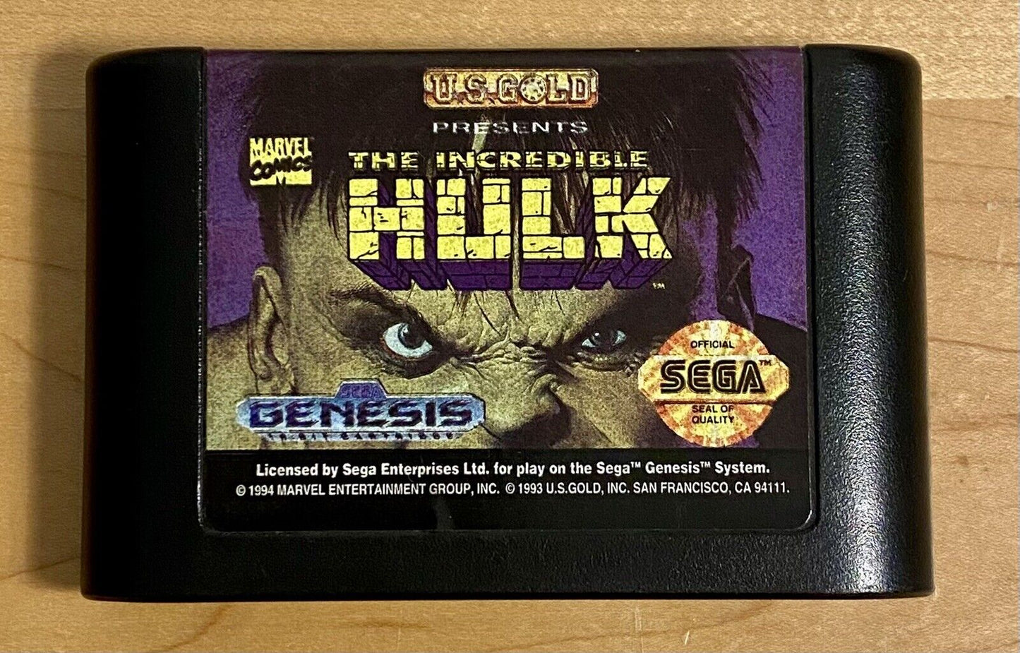 Incredible Hulk (Sega Genesis, 1994) No Manual, Authentic, Cleaned, & Tested