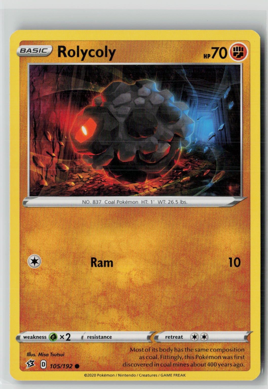 Rolycoly (SWSH02: Rebel Clash 105/192) NM