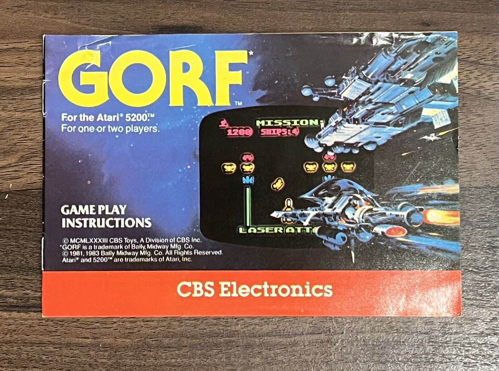 Gorf Atari 5200 CBS Electronics Game Cartridge And Manual!