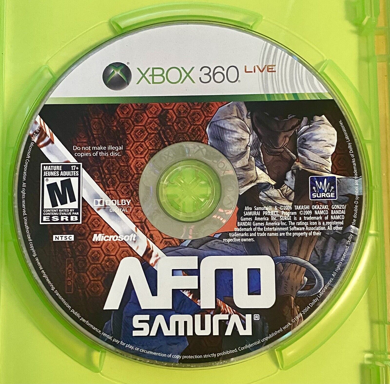 Afro Samurai (Microsoft Xbox 360, 2009) CIB with Manual, Tested, No Sleeve