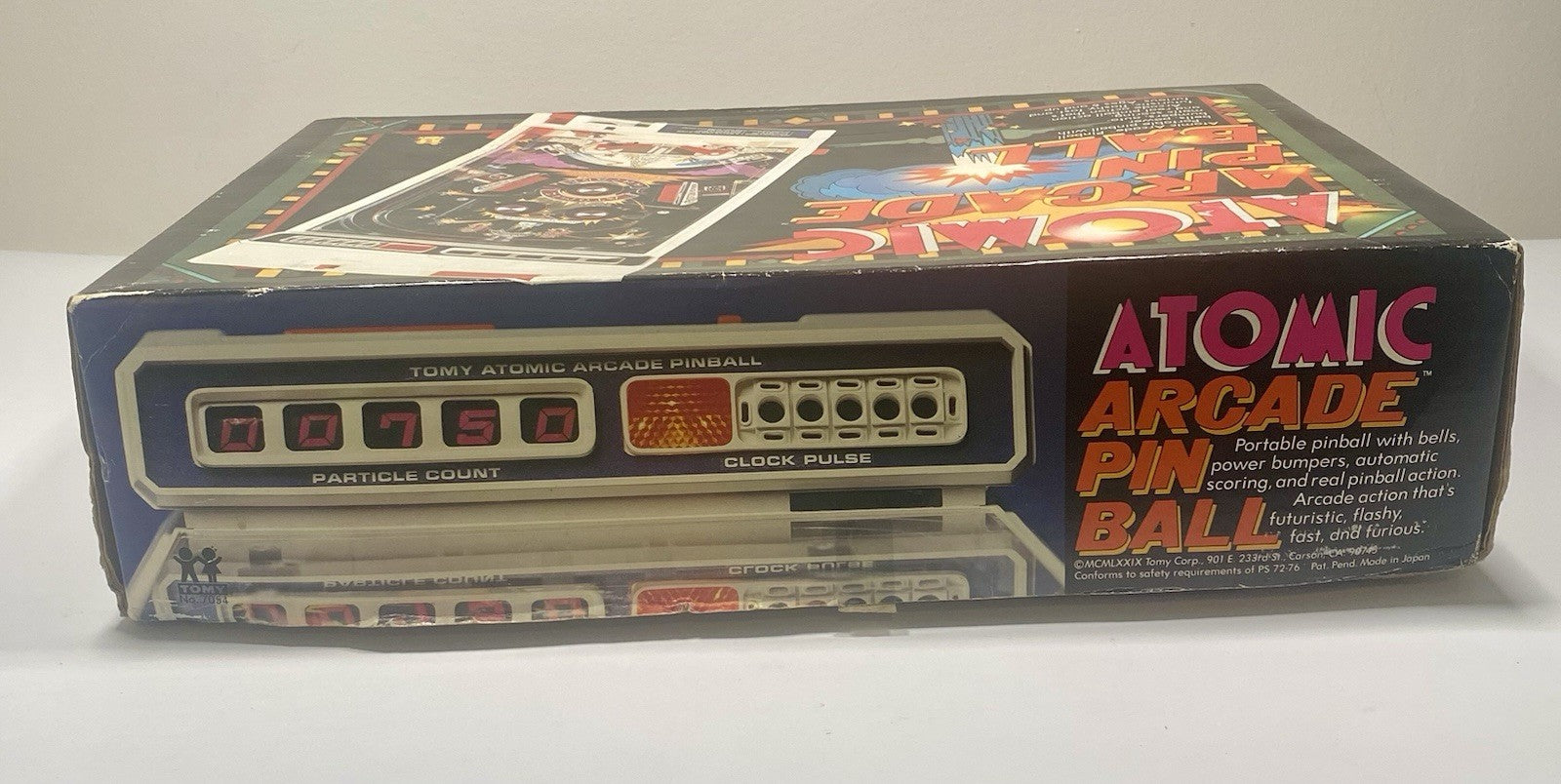 Vintage 1979 TOMY Atomic Arcade Tabletop Pinball Machine In Box, Needs Repair