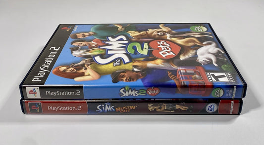 The Sims Bundle: Busting’ Out & Sims 2 Pets (Sony Playstation 2) Both CIB & Work