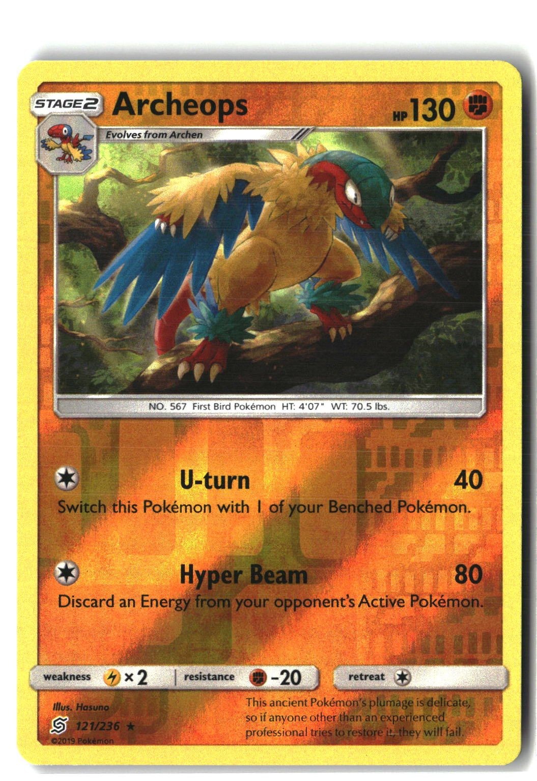 Archeops Reverse Holofoil NM (SM - Unified Minds 121/236)