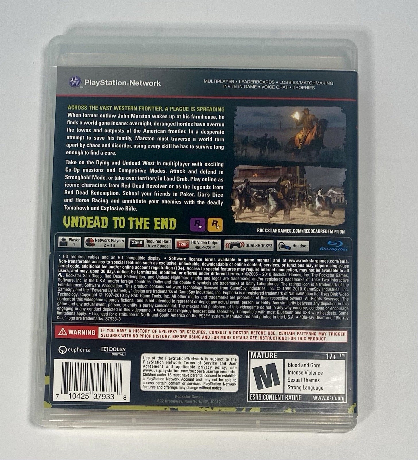 Red Dead Redemption: Undead Nightmare (Sony PlayStation 3, 2010) PS3 CIB Works