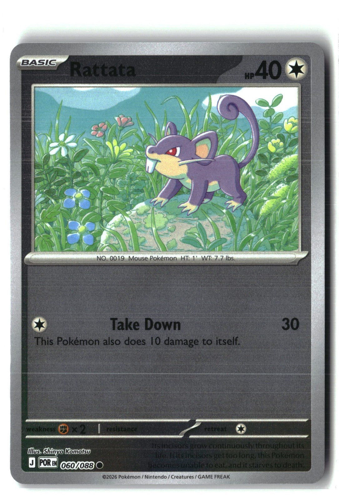 Rattata Reverse Holofoil NM (Perfect Order 060/088)