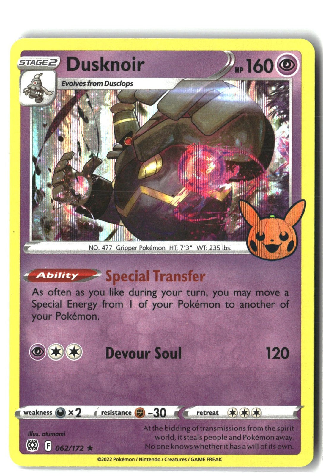 Dusknoir TTBB Holofoil NM