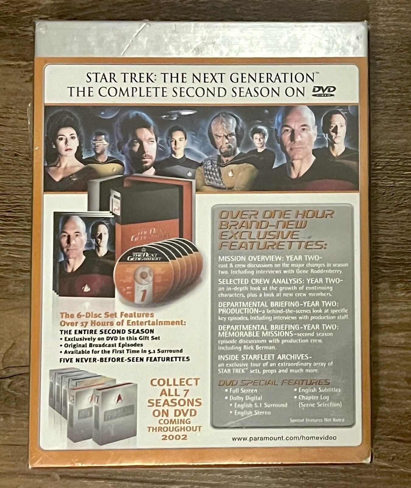 Star Trek: The Next Generation - Season 2 (DVD, 2002, 6-Disc Set) New Sealed!