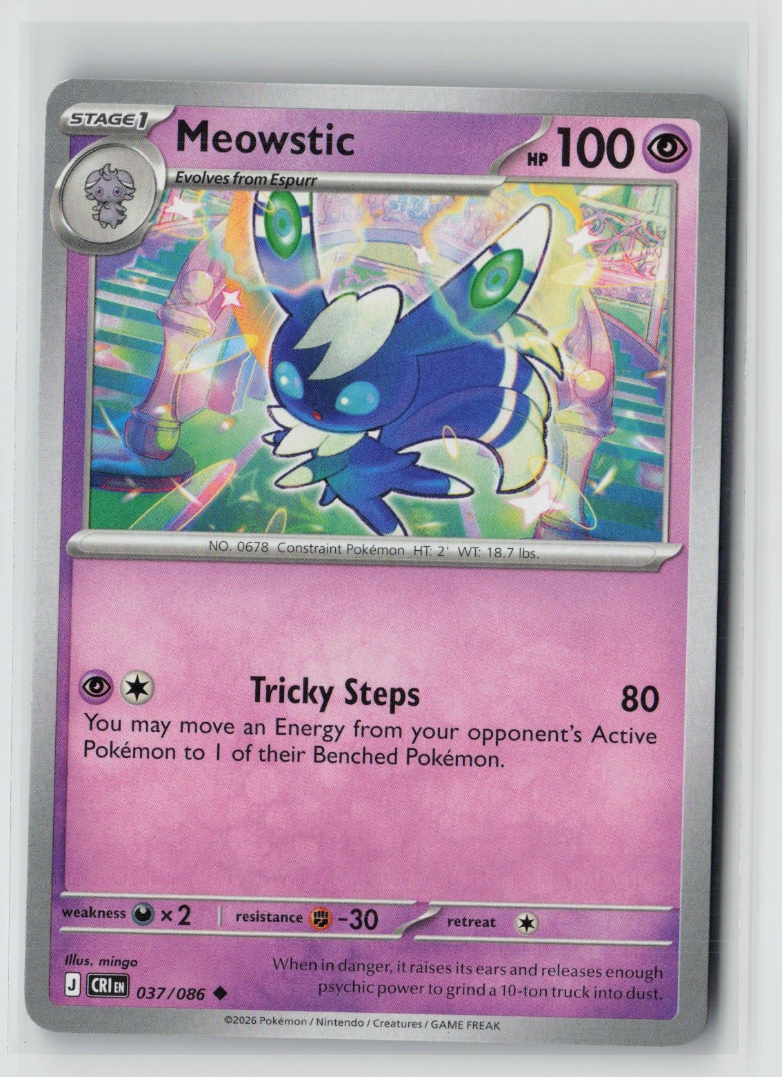 Meowstic (Chaos Rising 037/086) NM