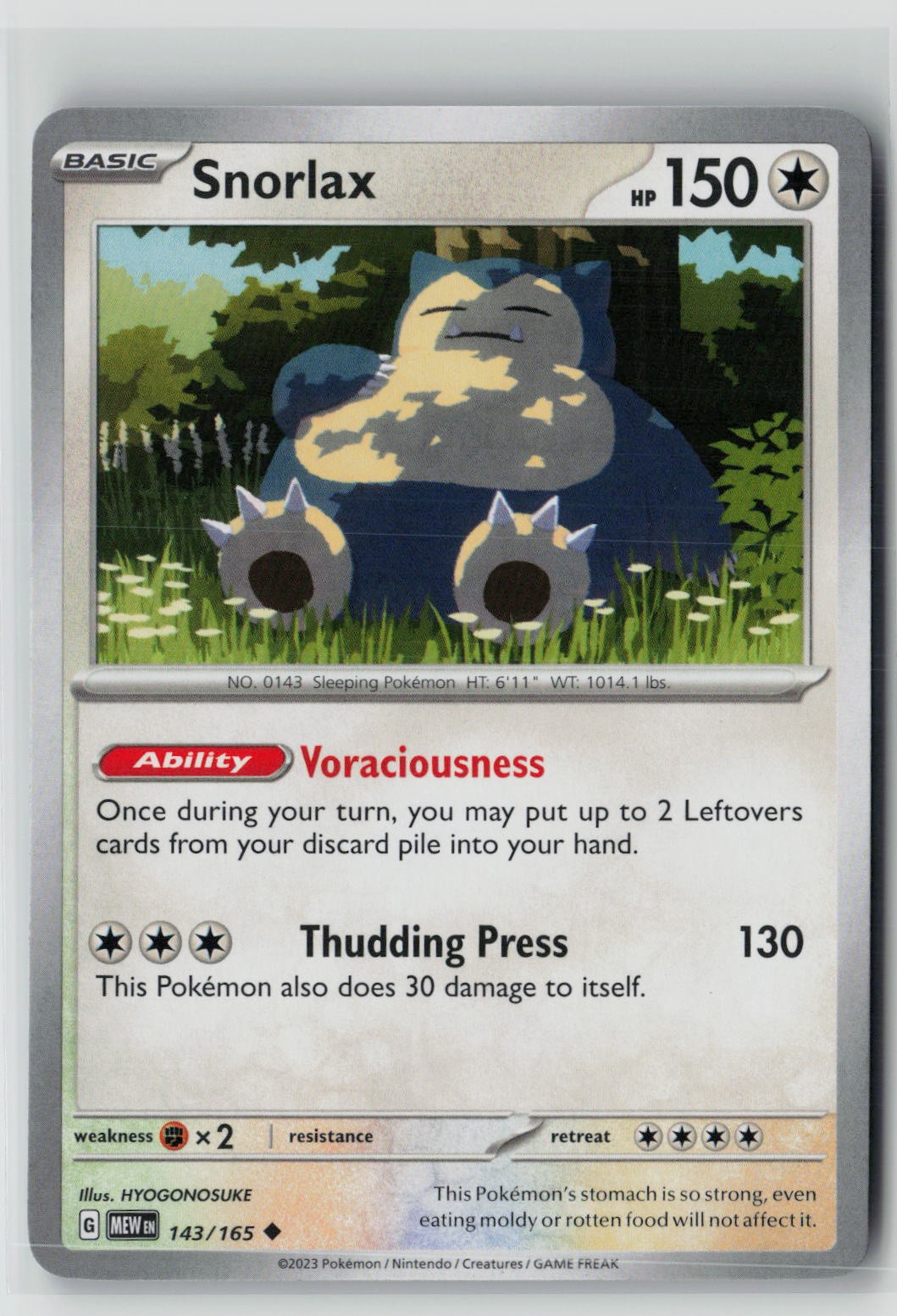Snorlax (SV: Scarlet & Violet 151 143/165) NM