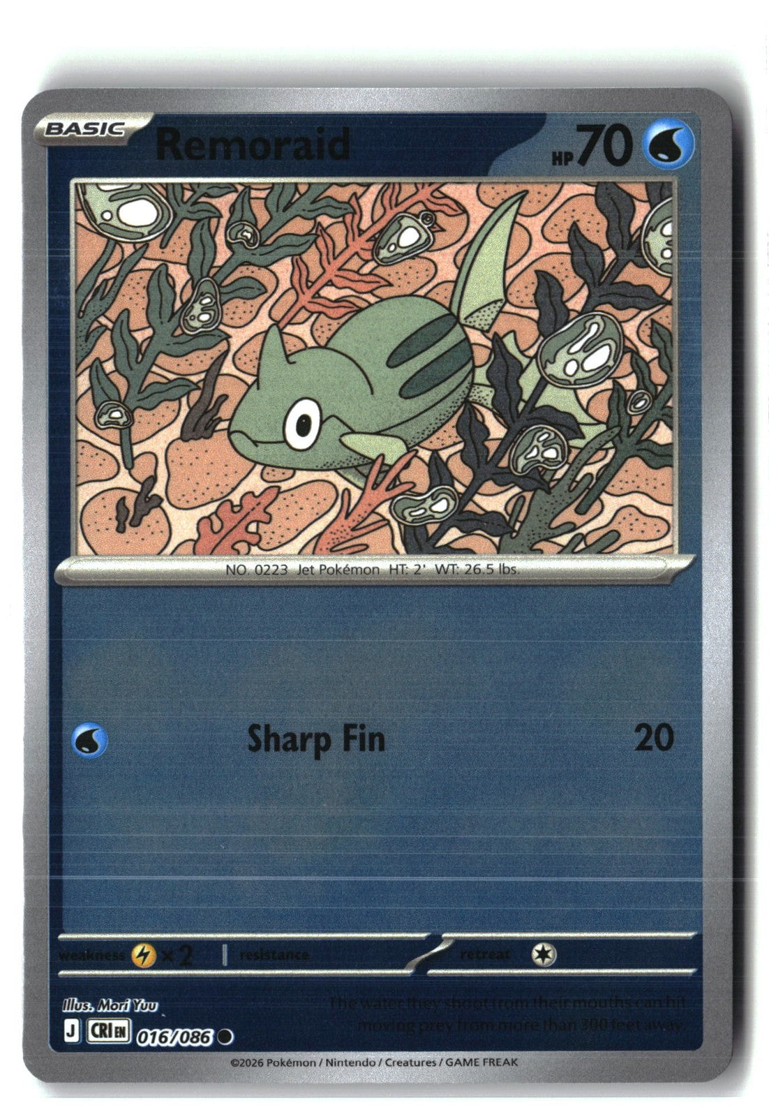 Remoraid Reverse Holofoil NM (Chaos Rising 016/086)