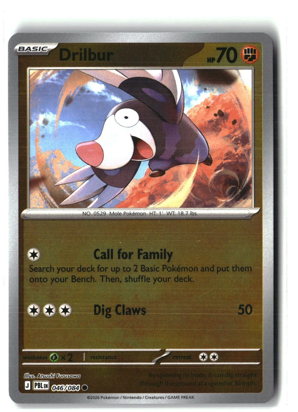 Drilbur Reverse Holofoil NM (Pitch Black 046/084)