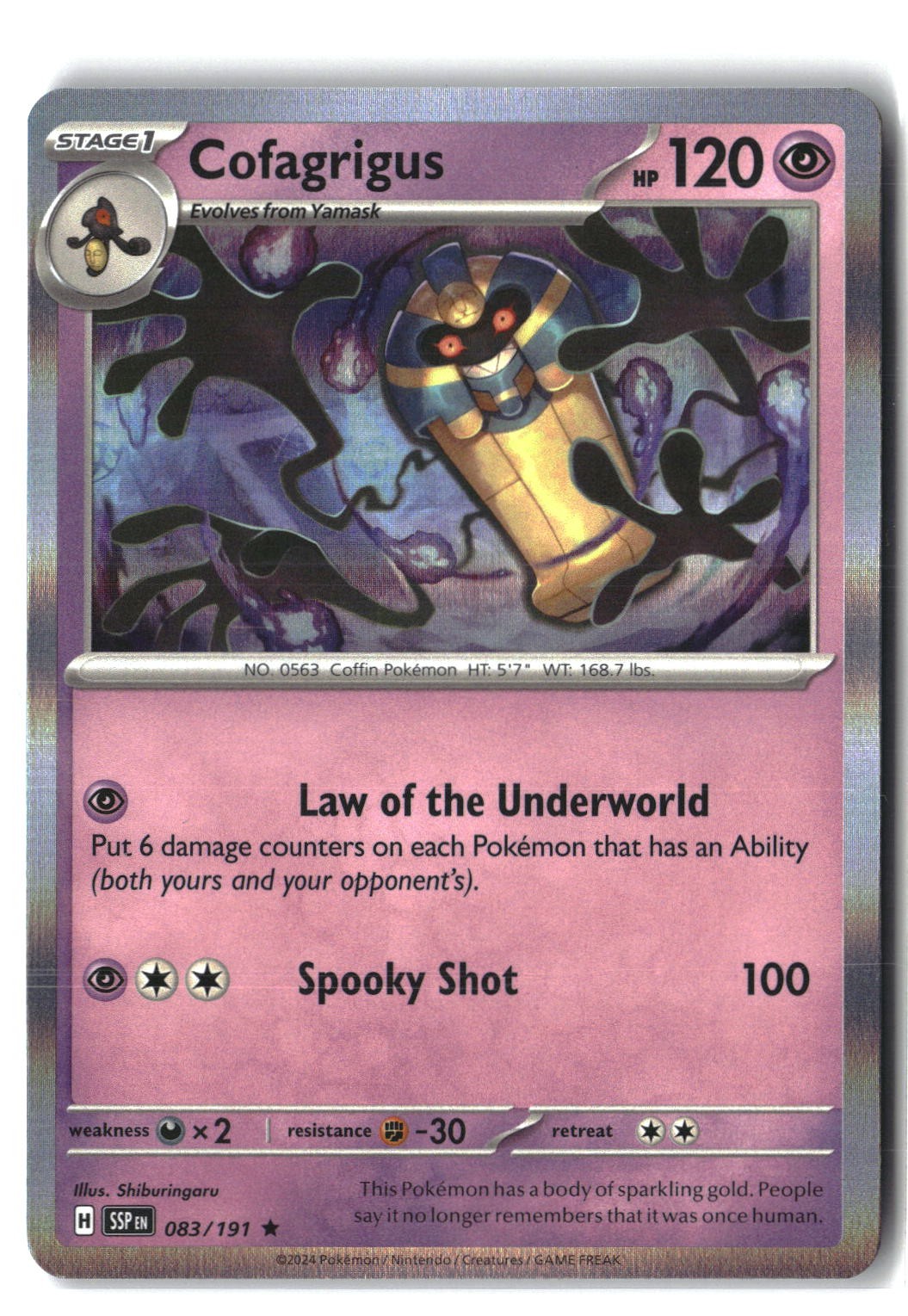 Cofagrigus Holofoil NM (Surging Sparks 083/191)