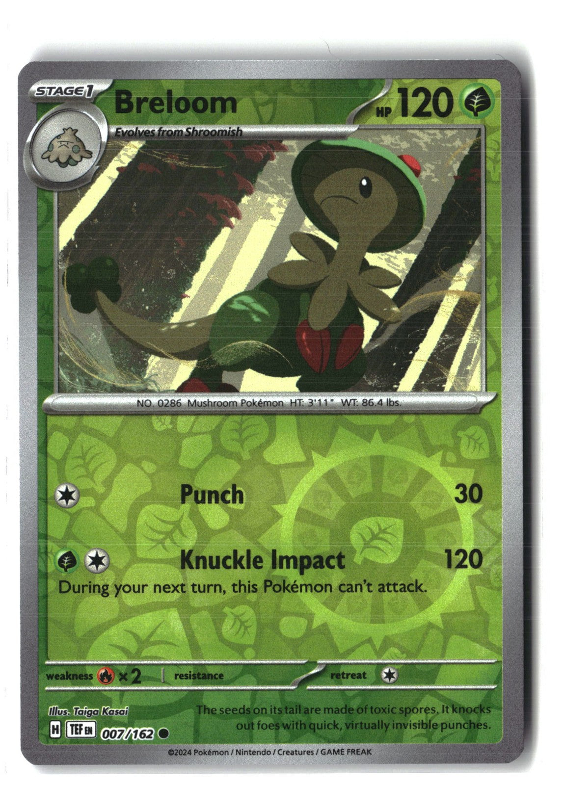 Breloom Reverse Holofoil NM (Temporal Forces 007/162)