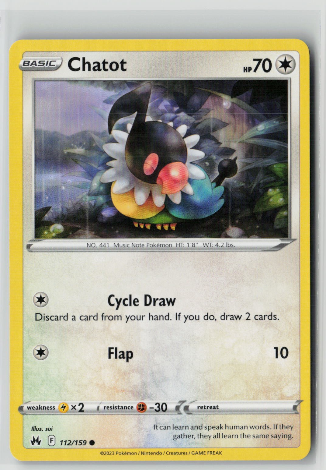 Chatot (SWSH: Crown Zenith 112/159) NM