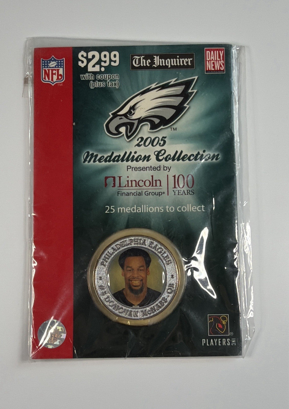 Donovan McNabb Coin Philadelphia Eagles NFL Football 2005 Medallion Collection
