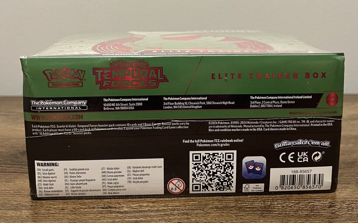 Pokemon Temporal Forces Elite Trainer Box Iron Leaves Brand New Factory Sealed