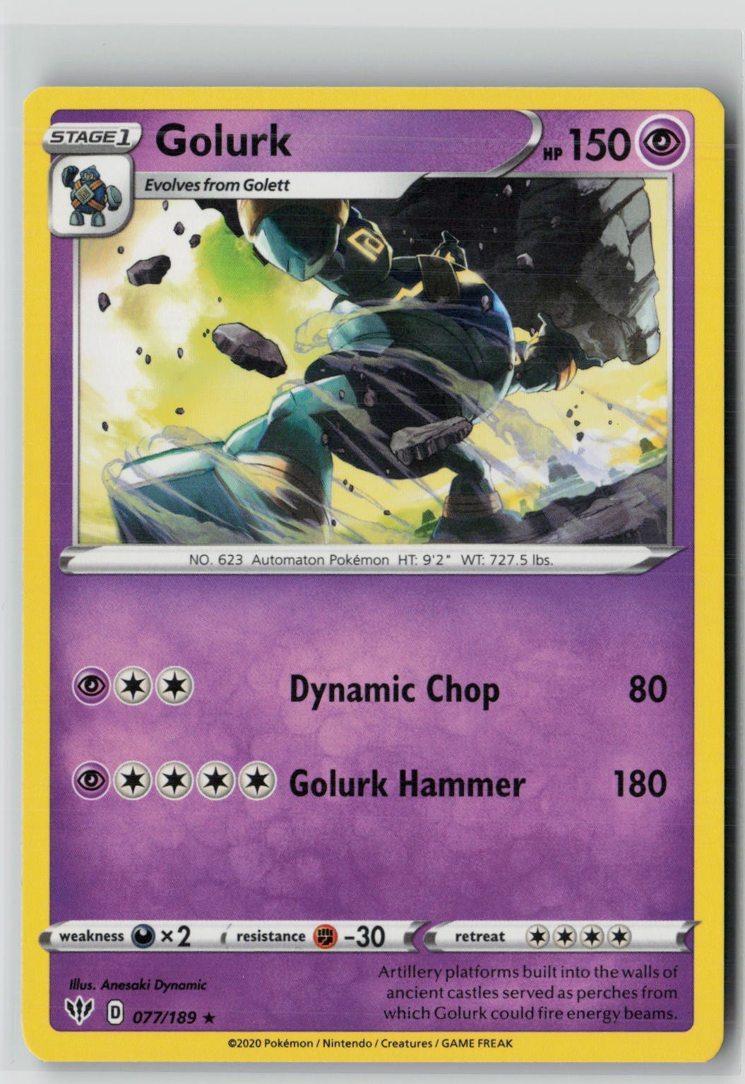 Golurk (SWSH03: Darkness Ablaze 077/189) NM