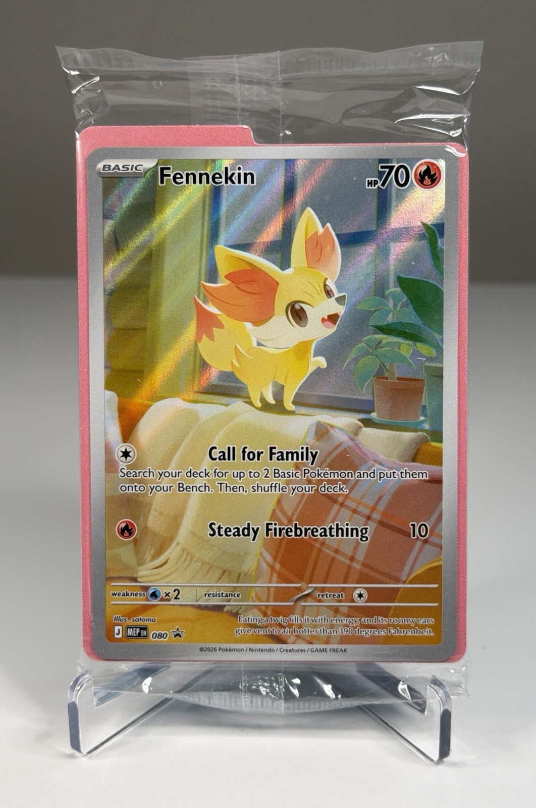 SEALED Pokemon Fennekin 080 Chaos Rising ETB Black Star Promo Holo 80