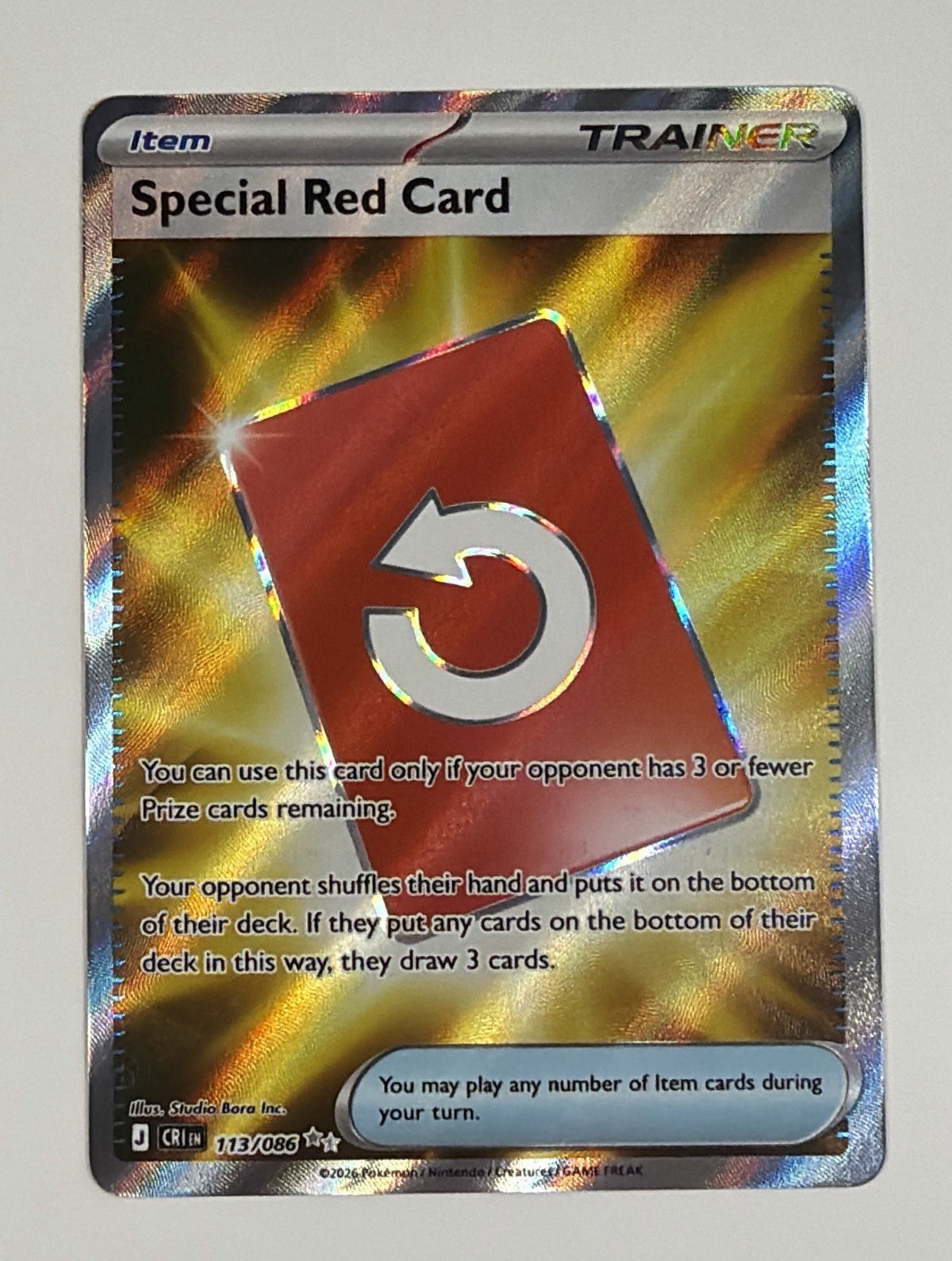Special Red Card - Holo Ultra Rare ME04: Chaos Rising 113/086 Pokemon TCG NM