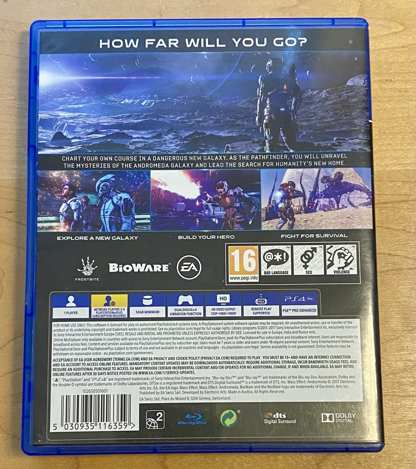 Mass Effect Andromeda PAL Region (Sony PlayStation 4, 2018) Authentic