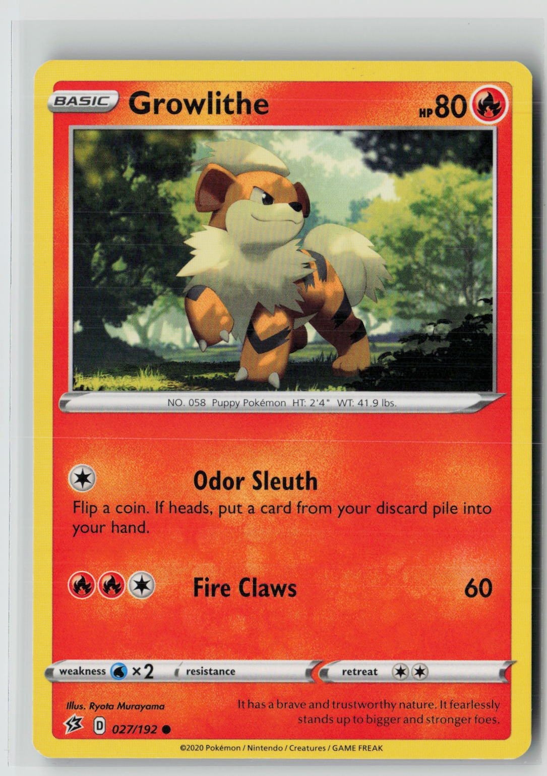 Growlithe (SWSH02: Rebel Clash 027/192) NM