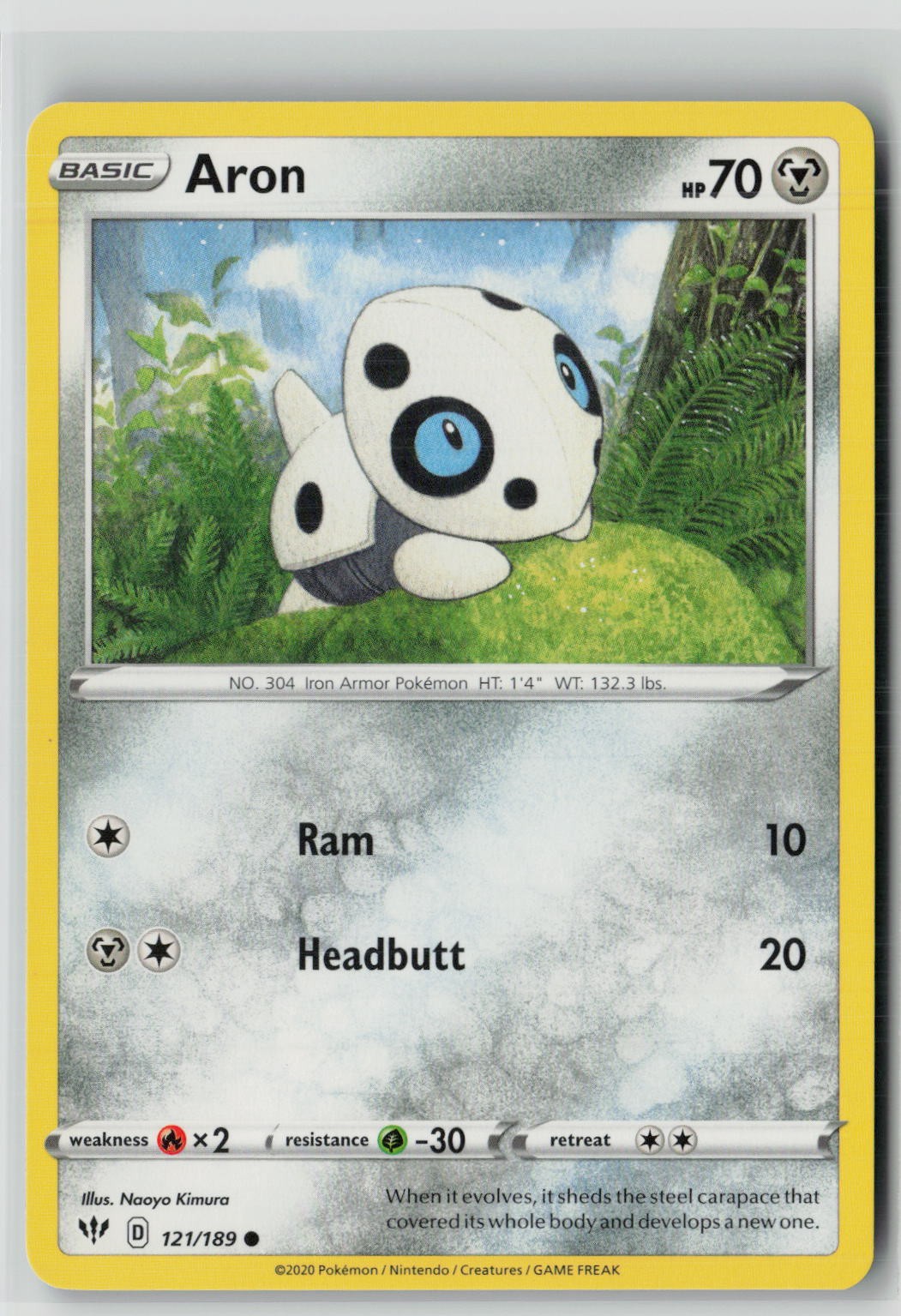 Aron (SWSH03: Darkness Ablaze 121/189) NM
